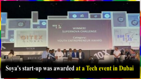 Soya's start-up was awarded at a Tech event in Dubai